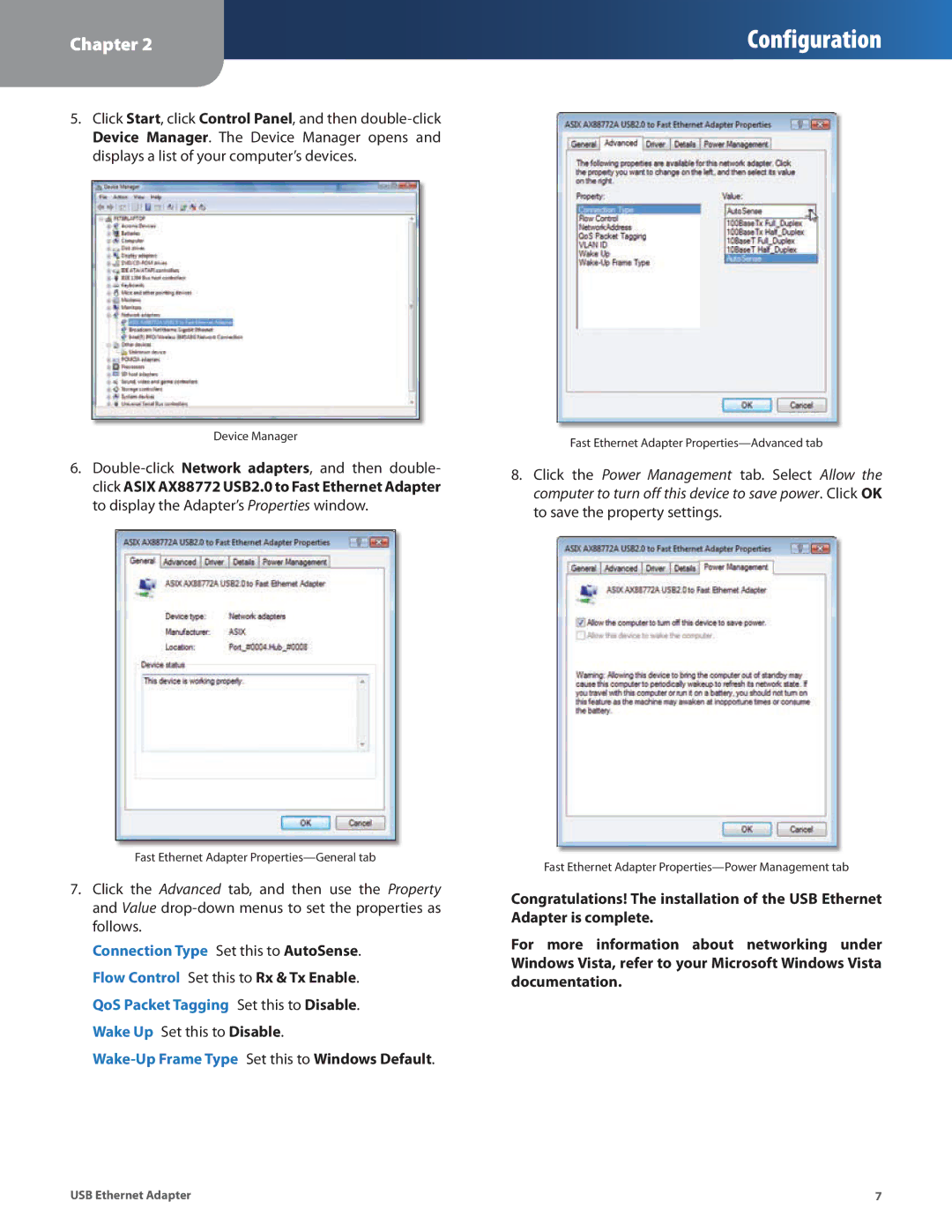 Linksys USB300M manual Wake-Up Frame Type Set this to Windows Default 