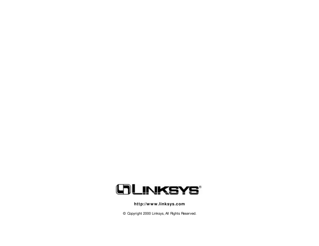 Linksys USBDSL1 manual Copyright 2000 Linksys, All Rights Reserved 