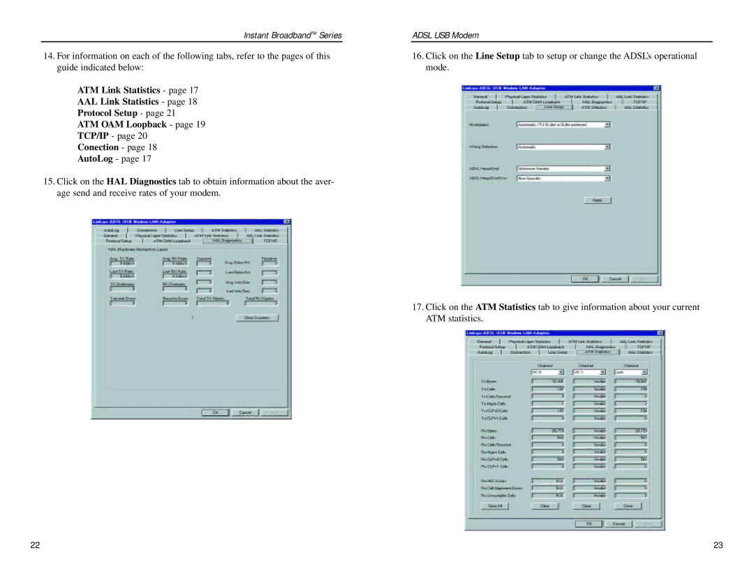 Linksys USBDSL1 manual Conection 