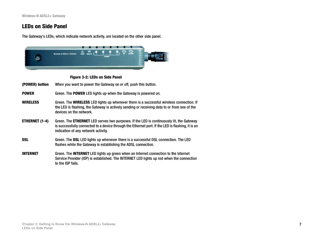 Linksys la), wag300n (eu manual LEDs on Side Panel, Wireless 