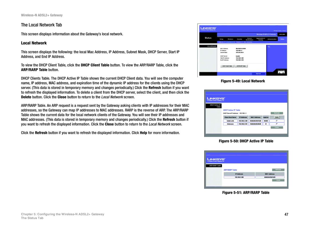 Linksys WAG300N manual Local Network Tab 