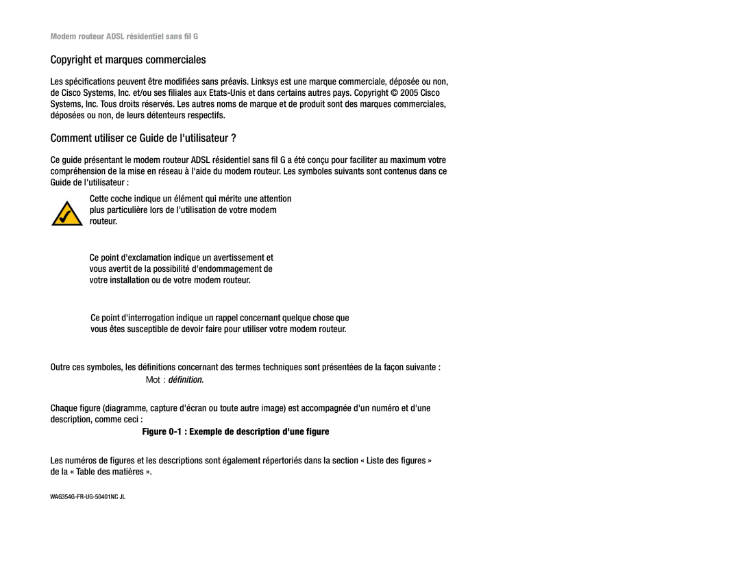 Linksys WAG354G(EU) manual Copyright et marques commerciales, Comment utiliser ce Guide de lutilisateur ? 