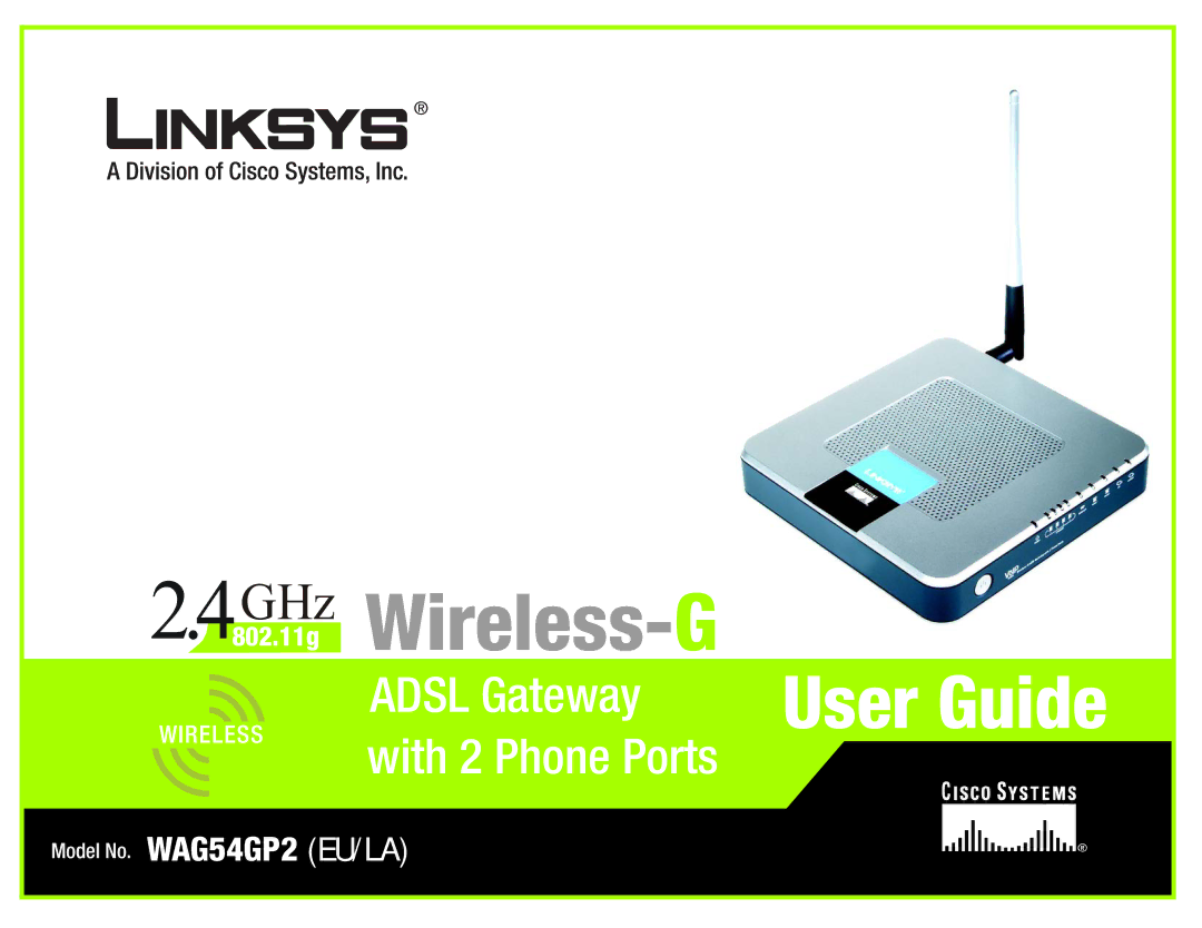 Linksys WAG54GP2 manual Wireless- G 