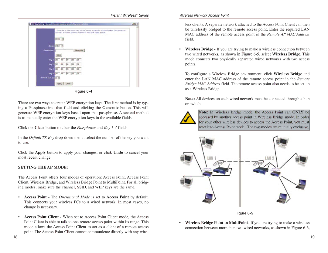 Linksys WAP11 v.2.6 manual Setting the AP Mode 