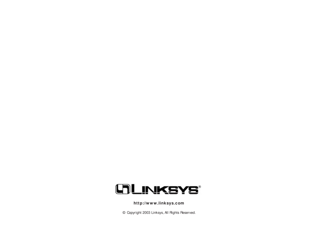 Linksys WAP11 v.2.6 manual Copyright 2003 Linksys, All Rights Reserved 