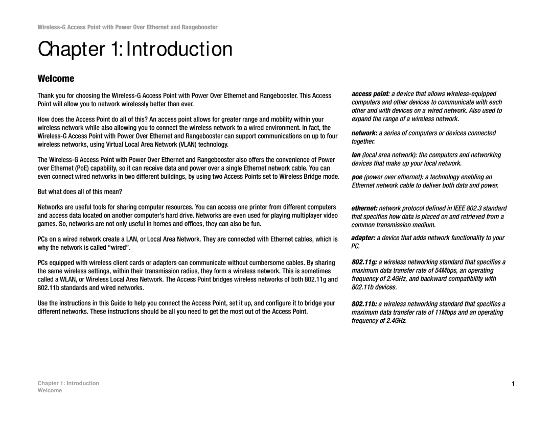 Linksys WAP200RF manual Introduction, Welcome 