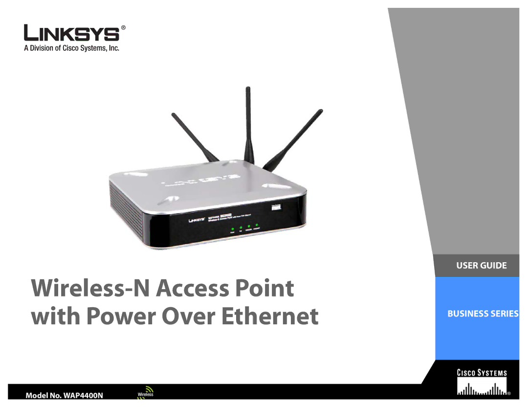 Linksys WAP4400N manual Wireless-N Access Point with Power Over Ethernet 