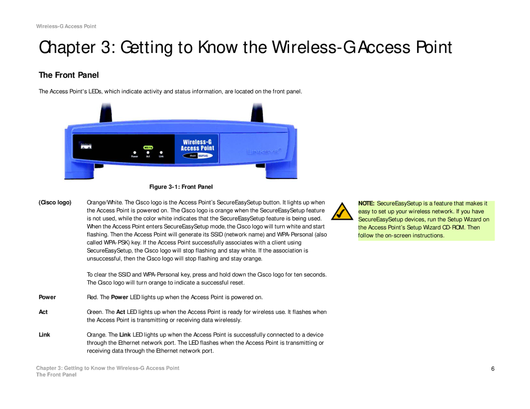 Linksys WAP54G manual Getting to Know the Wireless-G Access Point, Cisco logo 