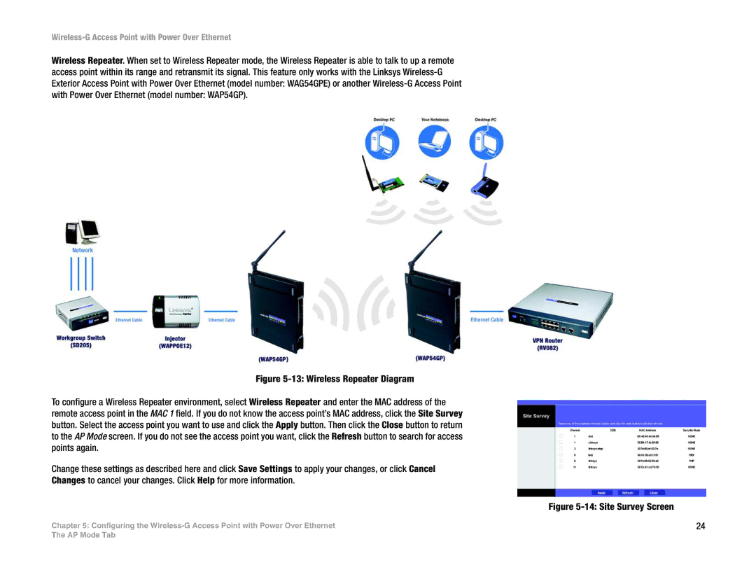 Linksys WAP54GP manual Site Survey Screen 