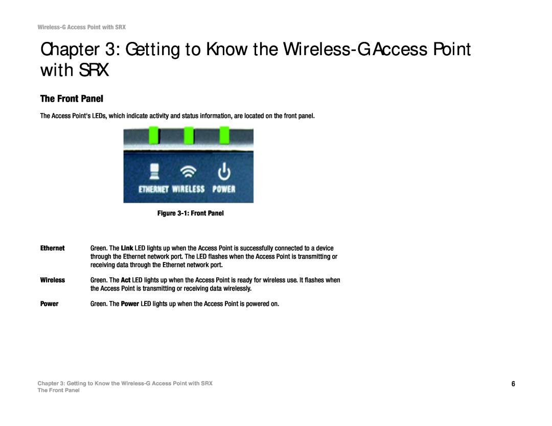 Linksys WAP54GX manual Getting to Know the Wireless-G Access Point with SRX, The Front Panel 