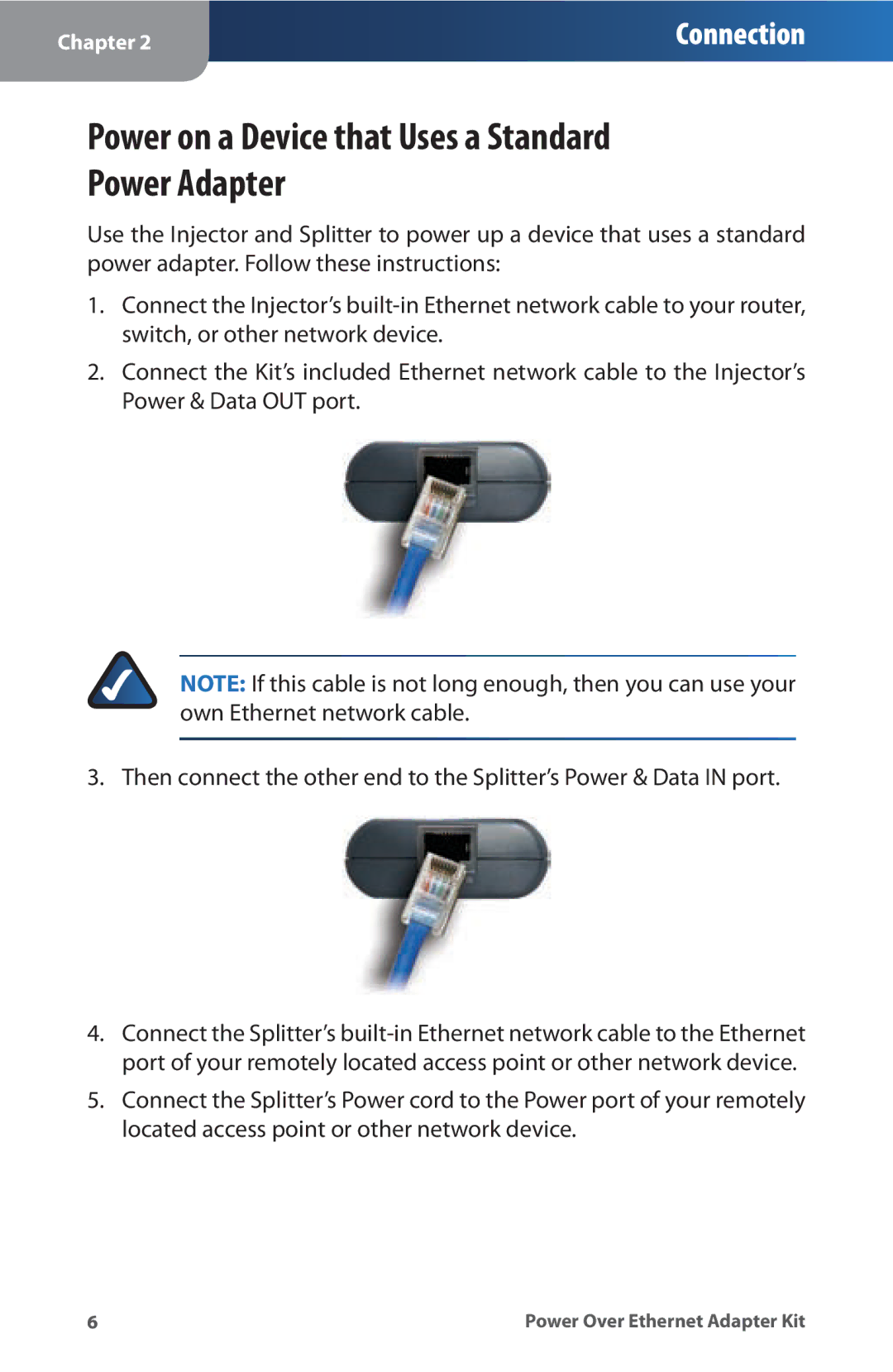 Linksys WAPPOE manual Power on a Device that Uses a Standard Power Adapter 