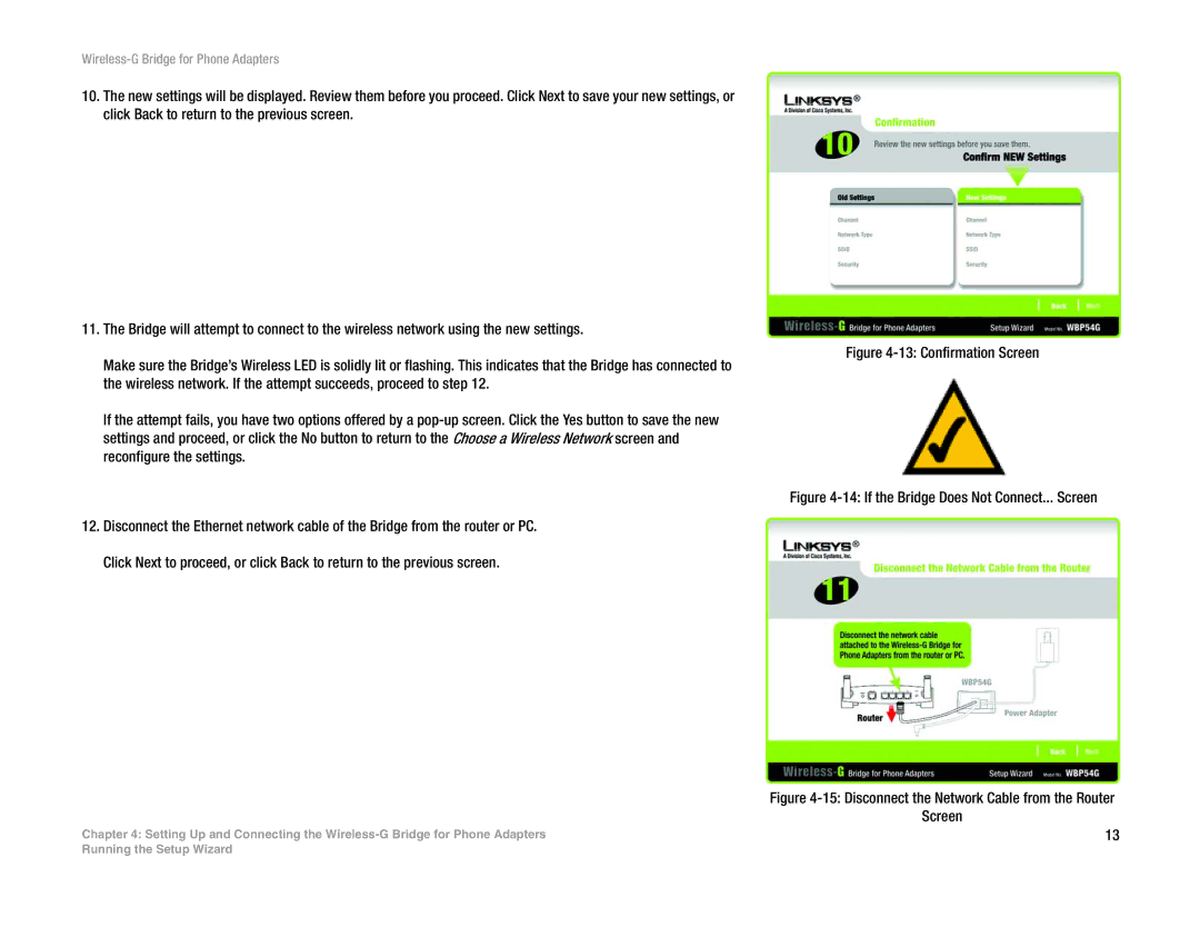 Linksys WBP54G V2 manual Confirmation Screen 