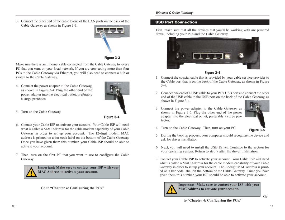 Linksys WCG200 manual USB Port Connection 