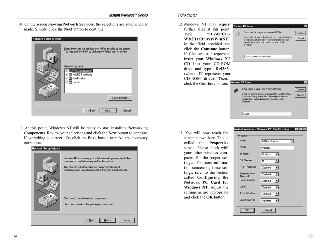 Linksys manual Type D\WPC11 WDT11\Driver\WinNT 