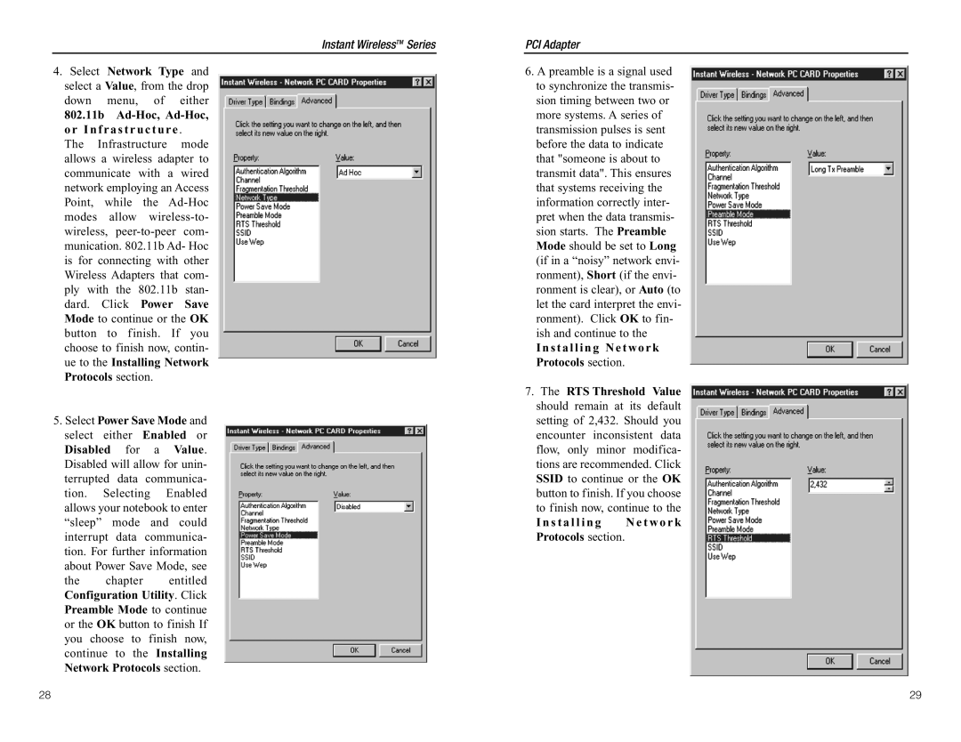 Linksys WDT11 manual Instant WirelessTM Series 