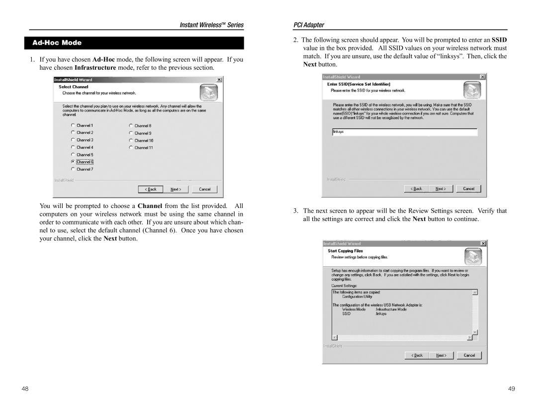 Linksys WDT11 manual Ad-Hoc Mode 