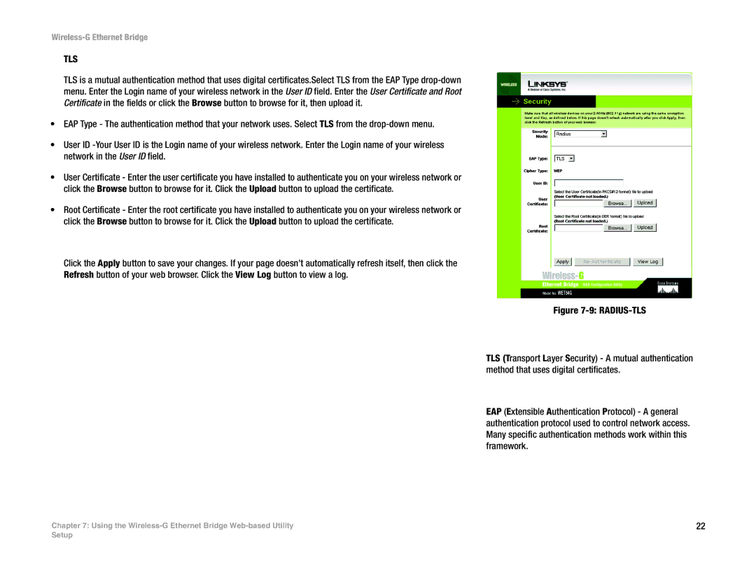 Linksys WET54G V3 manual Radius-Tls 