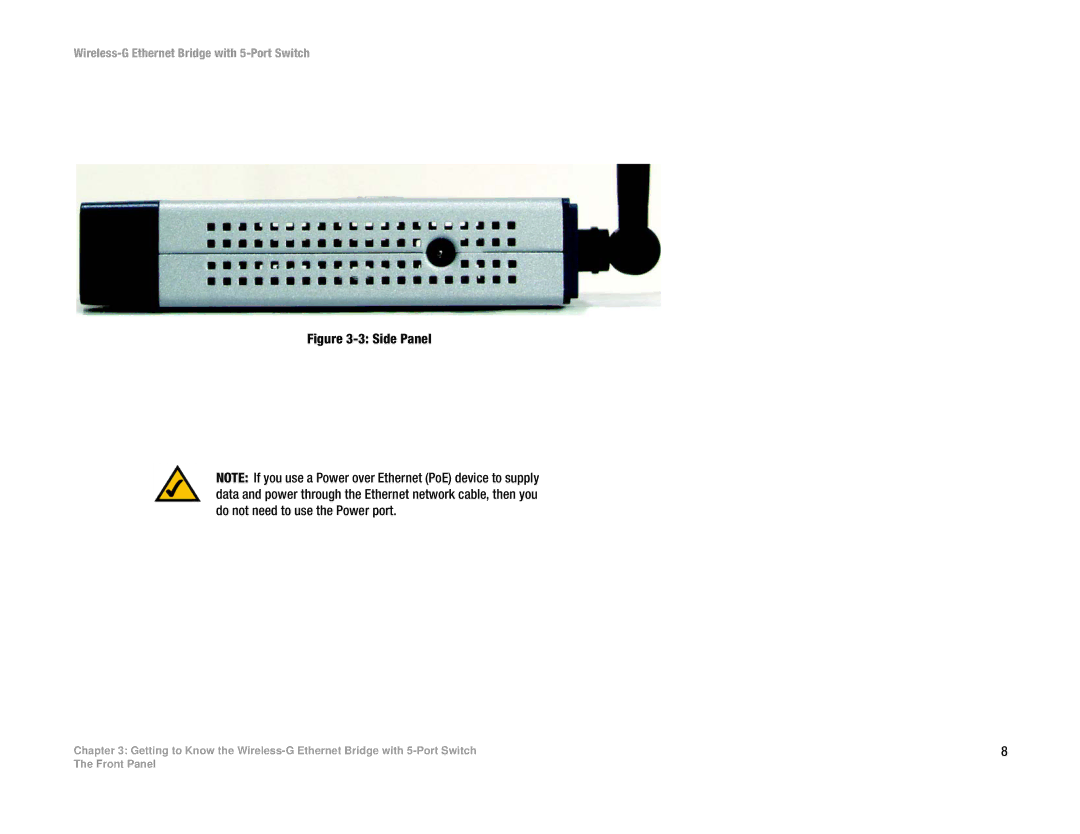 Linksys WET54GS5 manual Side Panel 