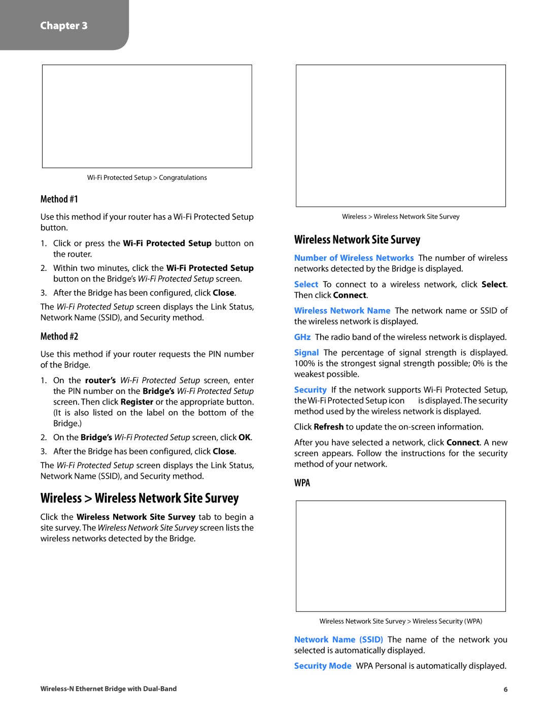 Linksys WET610N manual Wireless Wireless Network Site Survey, Method #1, Method #2 