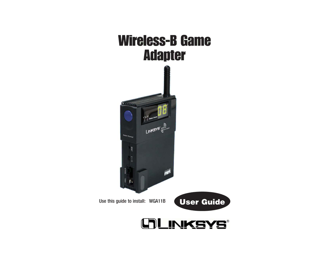 Linksys WGA11B manual Wireless-B Game Adapter 