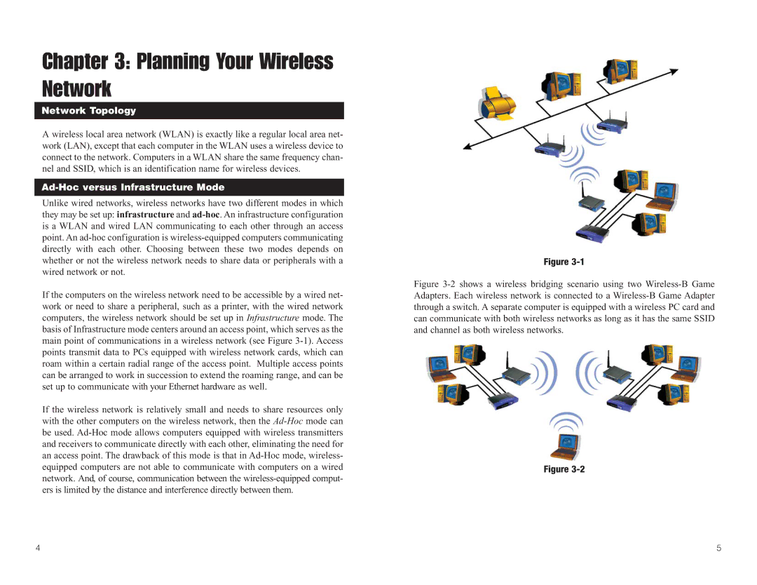 Linksys WGA11B manual Planning Your Wireless Network, Network Topology, Ad-Hoc versus Infrastructure Mode 