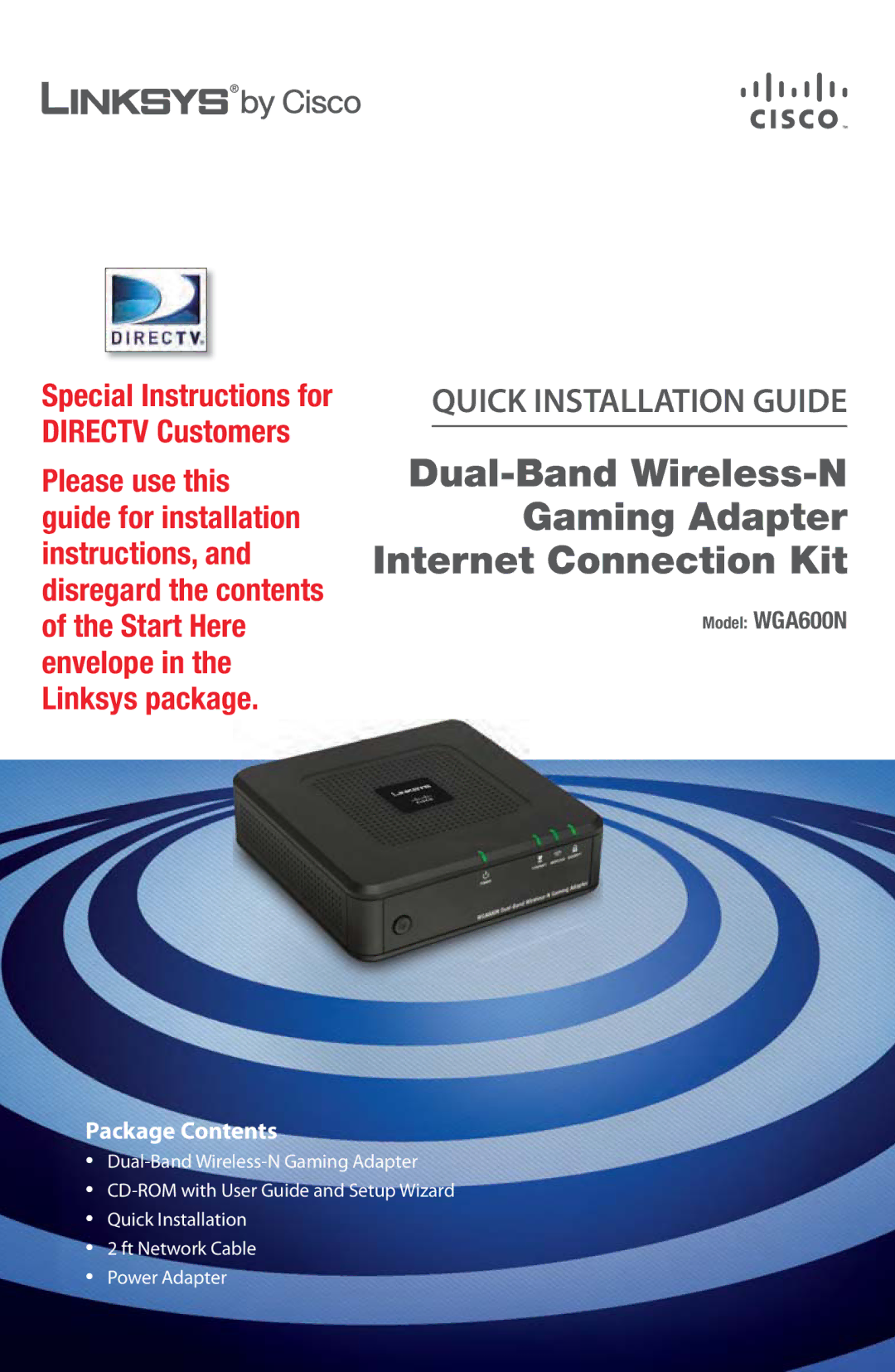 Linksys WGA600N installation instructions Dual-Band Wireless-N 