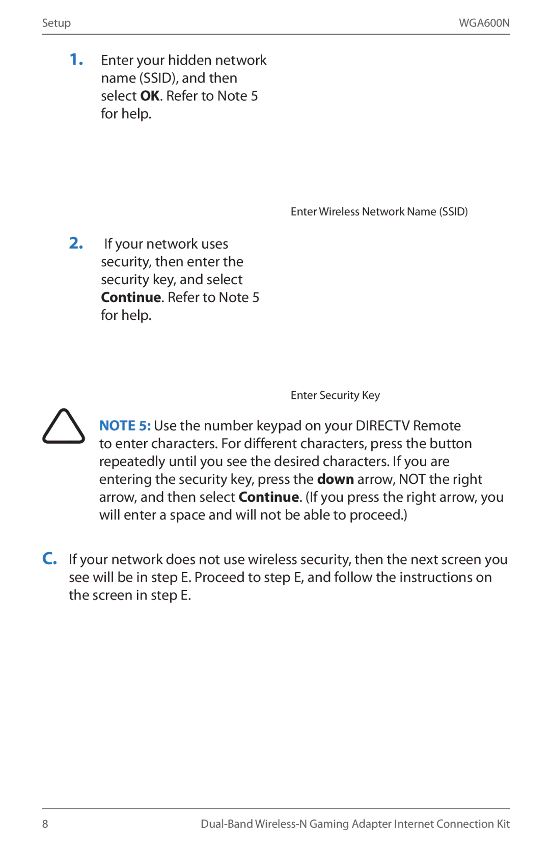 Linksys WGA600N installation instructions Setup 