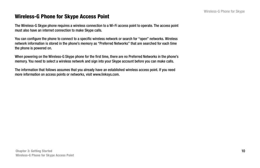 Linksys WIP320 manual Wireless-G Phone for Skype Access Point 