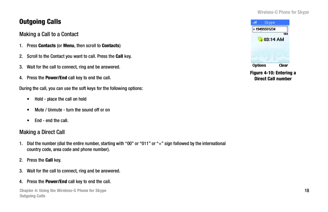 Linksys WIP320 manual Outgoing Calls, Making a Call to a Contact, Making a Direct Call 