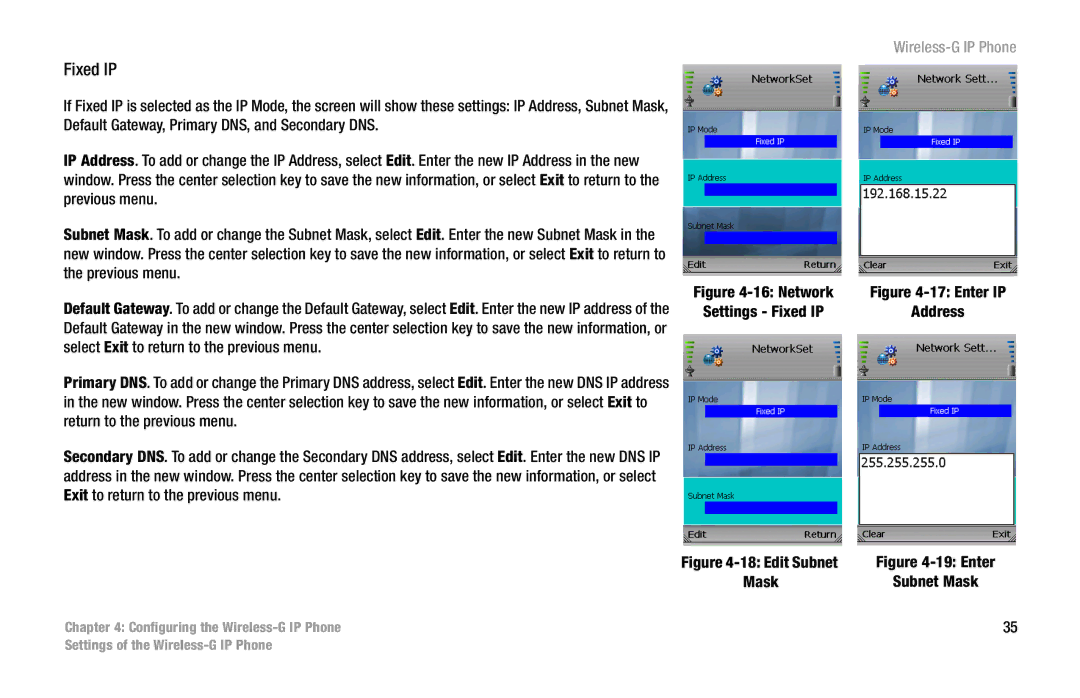 Linksys WIP330 manual Fixed IP, Network 