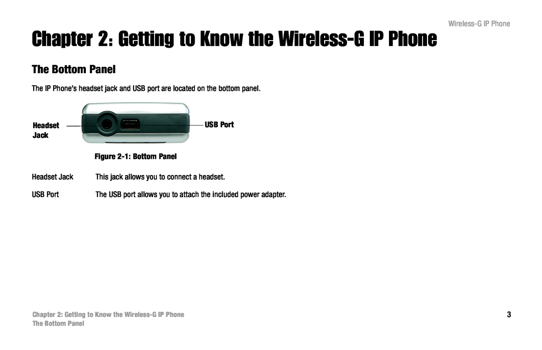 Linksys WIP330 manual Getting to Know the Wireless-G IP Phone, The Bottom Panel 