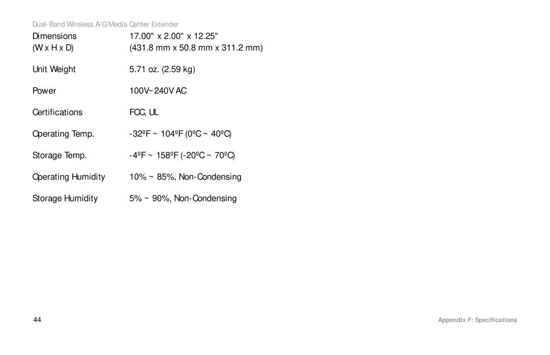 Linksys WMCE54AG manual Fcc, Ul 