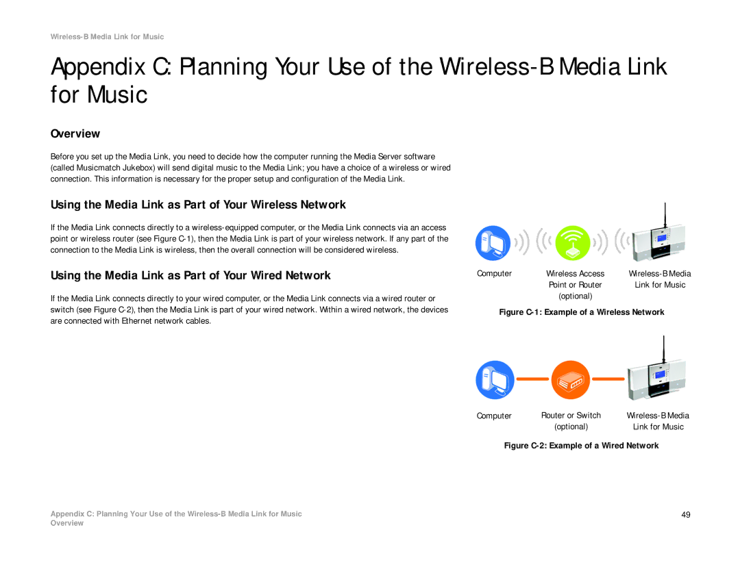 Linksys WML11B Using the Media Link as Part of Your Wireless Network, Using the Media Link as Part of Your Wired Network 