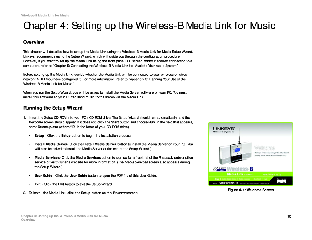 Linksys WMLS11B, WML11B manual Overview, Running the Setup Wizard 