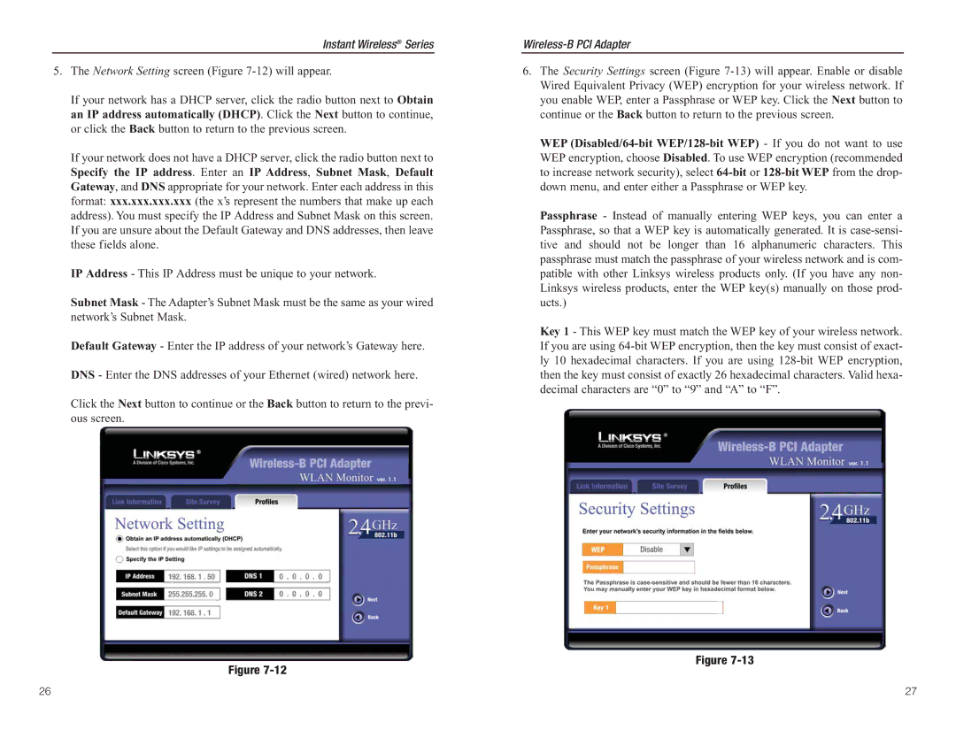 Linksys WMP11 manual Instant Wireless Series 