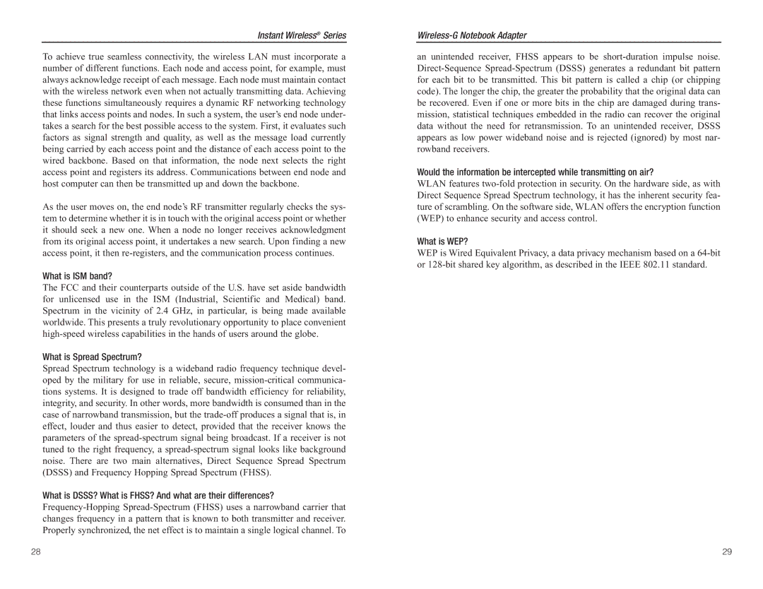 Linksys WMP54G manual What is ISM band? 