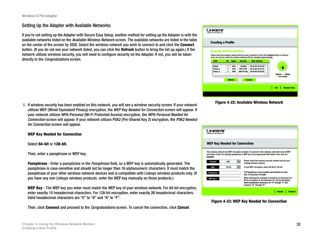 Linksys WMP54G manual Available Wireless Network 