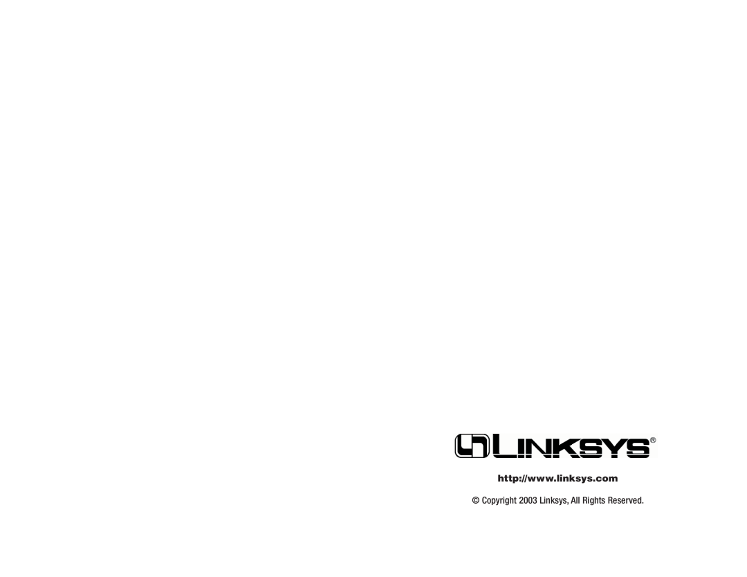 Linksys WMP54G manual Copyright 2003 Linksys, All Rights Reserved 