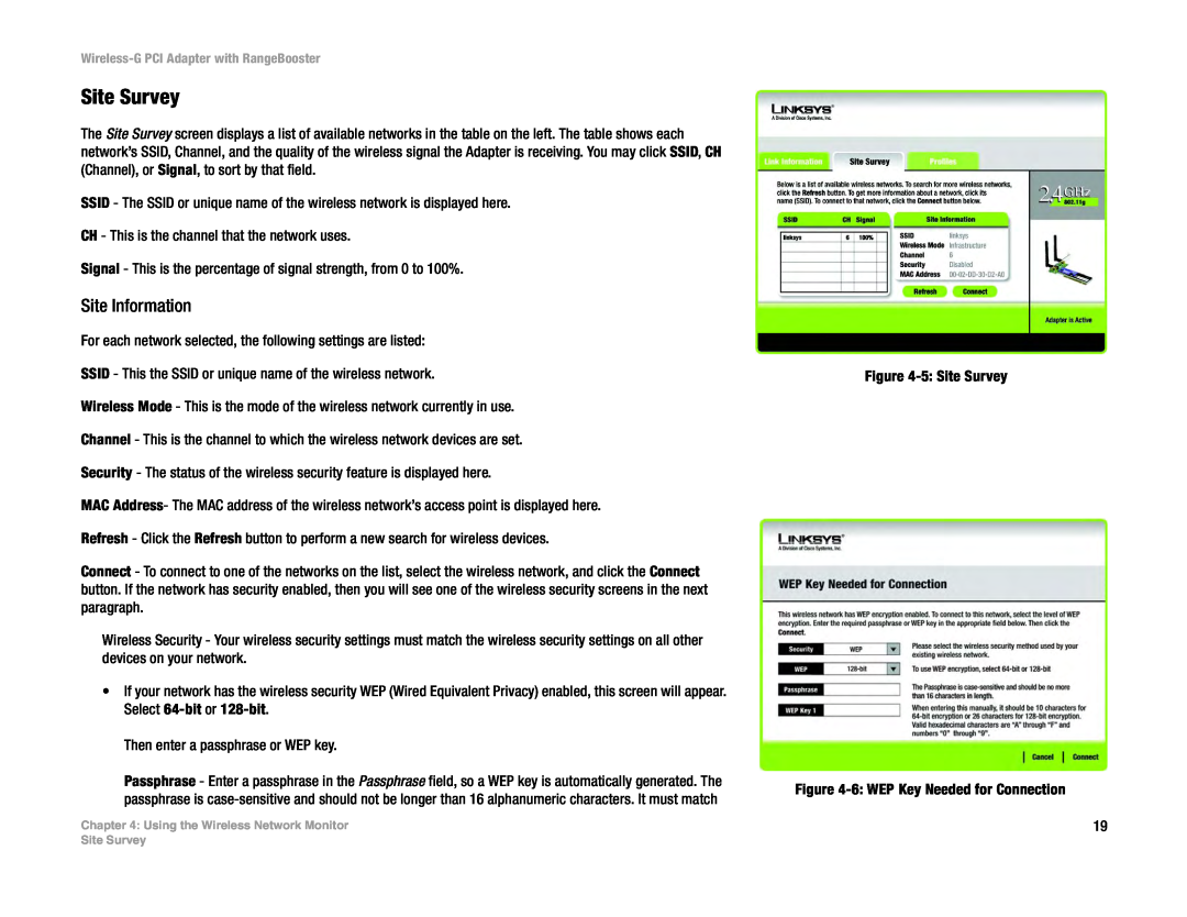Linksys WMP54GR manual Site Survey, Site Information 