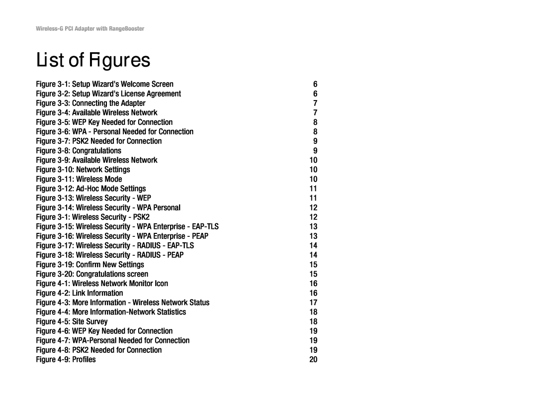 Linksys WMP54GR manual List of Figures 