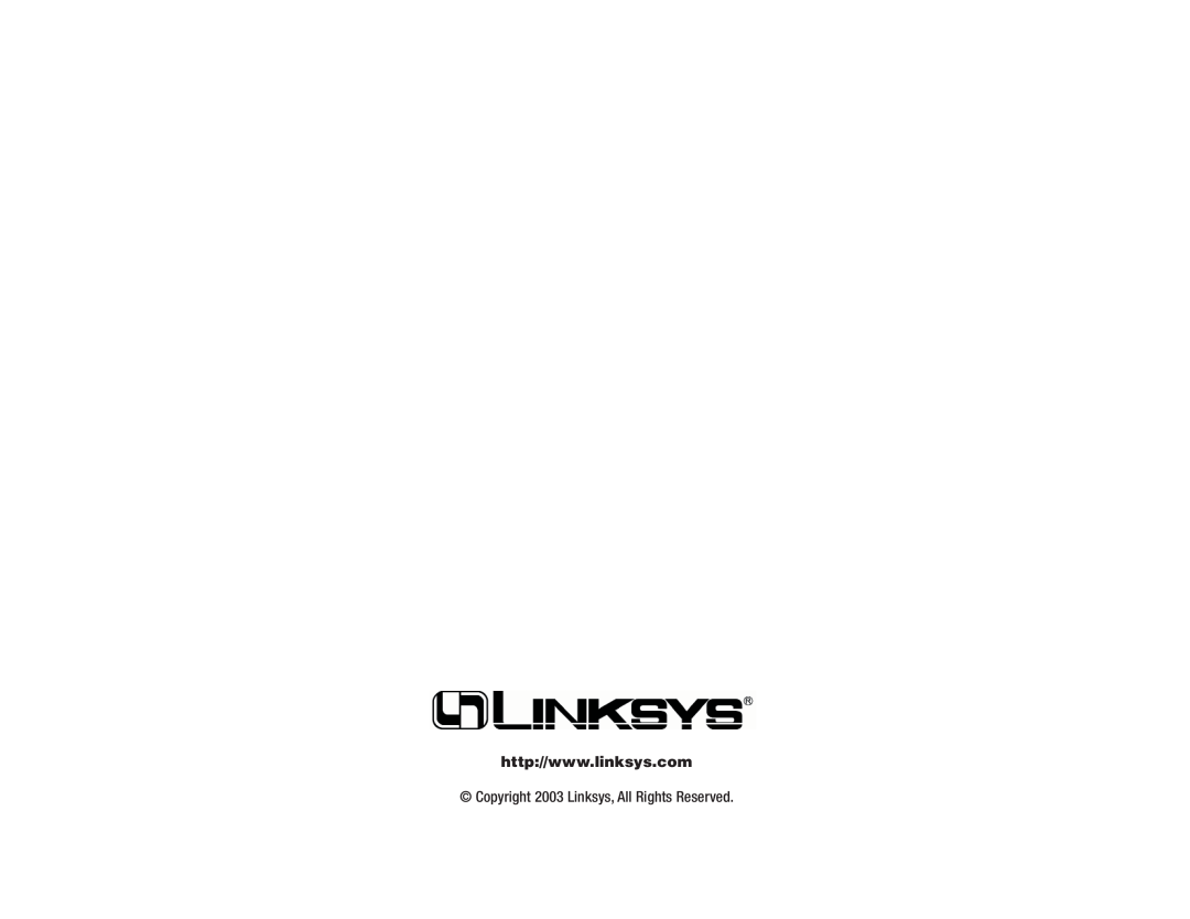 Linksys WMP55AG manual Copyright 2003 Linksys, All Rights Reserved 