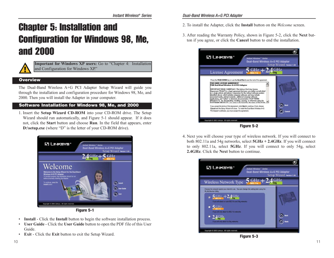 Linksys WMP55AG manual Installation and Configuration for Windows 98, Me, and, Instant Wireless Series, Overview 
