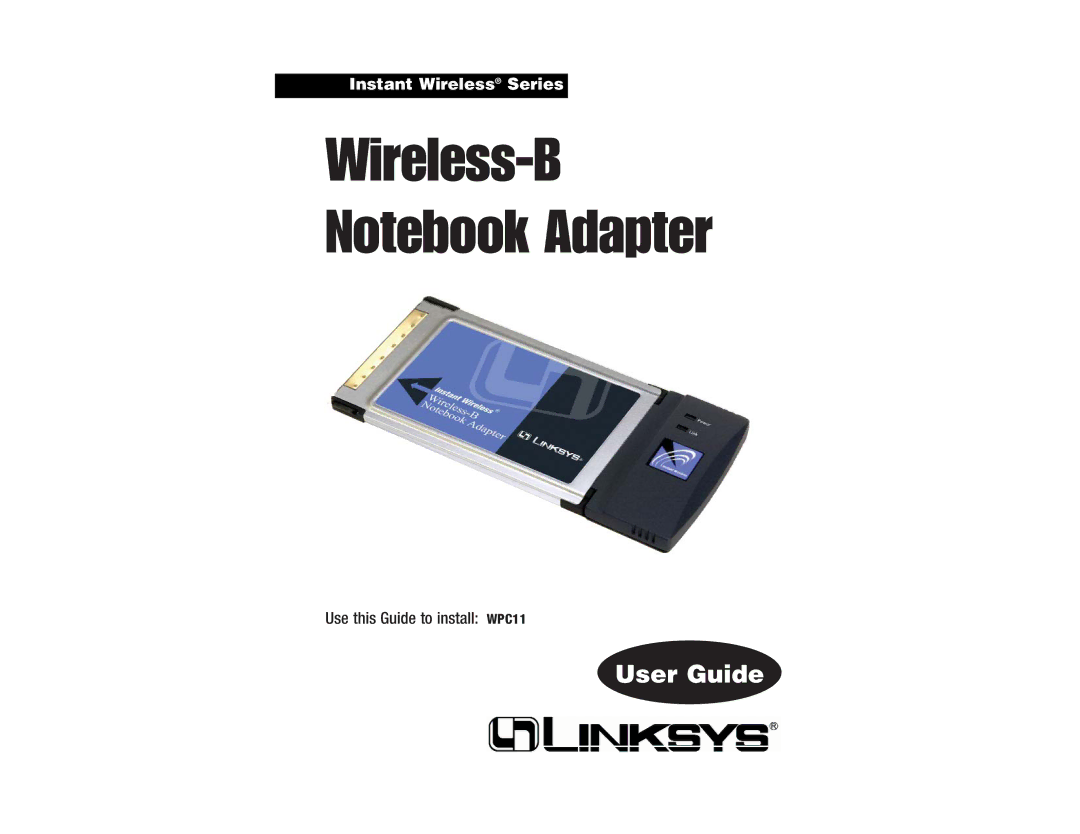 Linksys WPC11 manual Wireless-B Notebook Adapter 