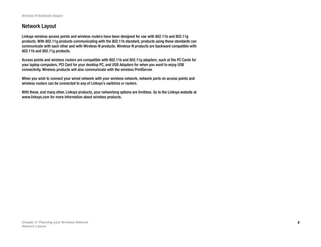 Linksys WPC300N manual Network Layout 