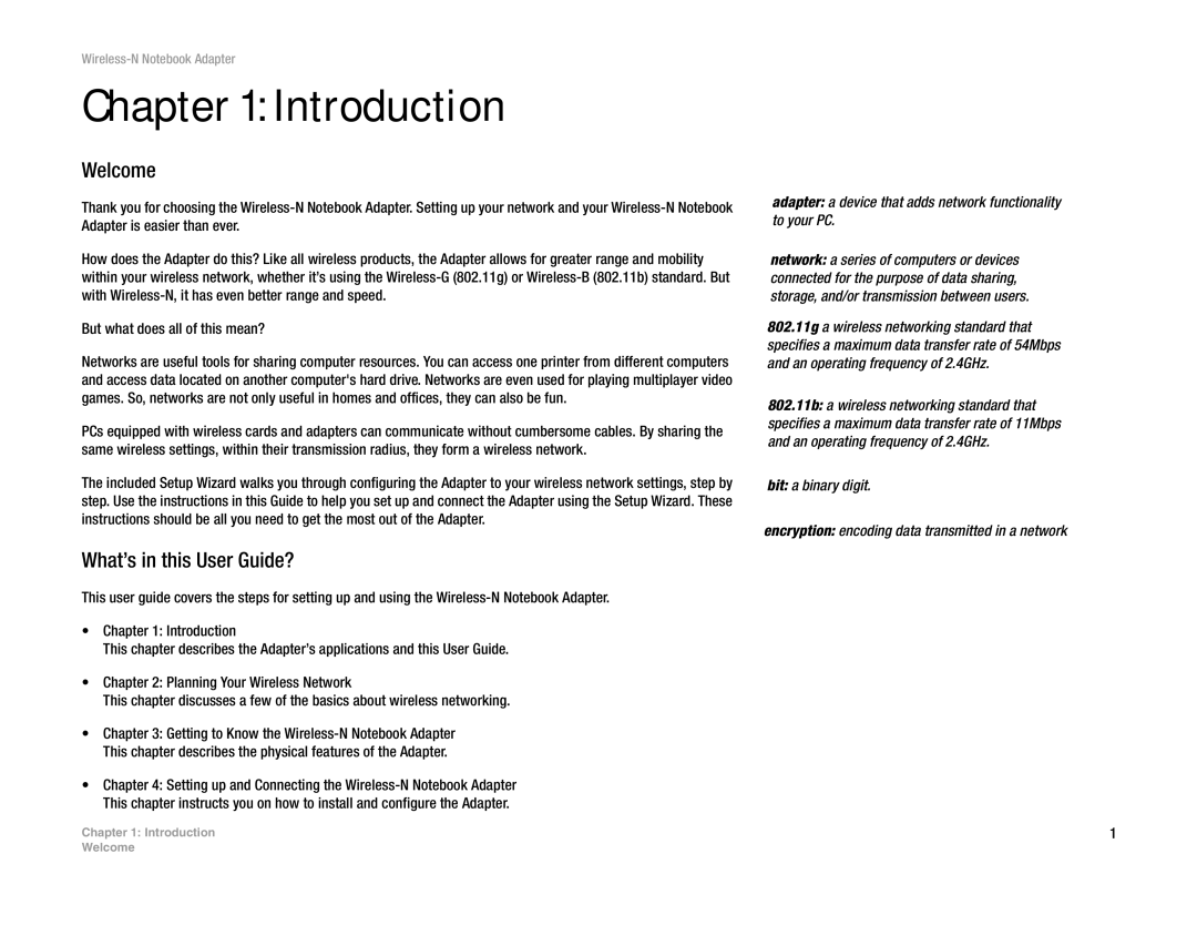 Linksys WPC300N manual Introduction, Welcome, What’s in this User Guide? 