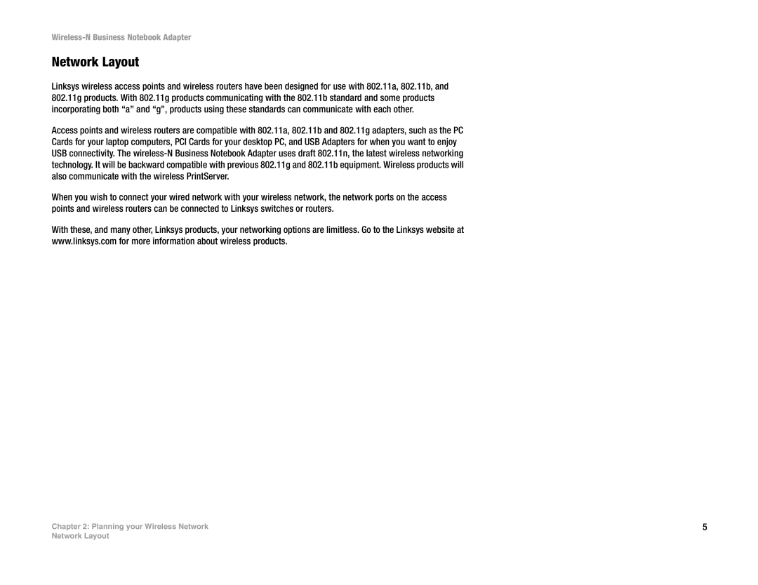 Linksys WPC4400N manual Network Layout 