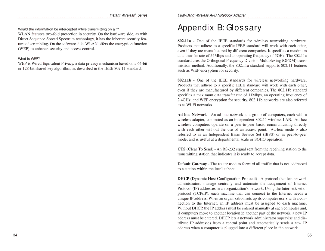 Linksys WPC51AB manual Appendix B Glossary, What is WEP? 