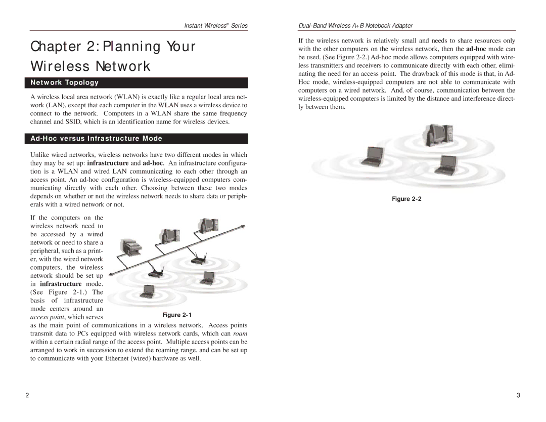 Linksys WPC51AB manual Planning Your Wireless Network, Network Topology, Ad-Hoc versus Infrastructure Mode 