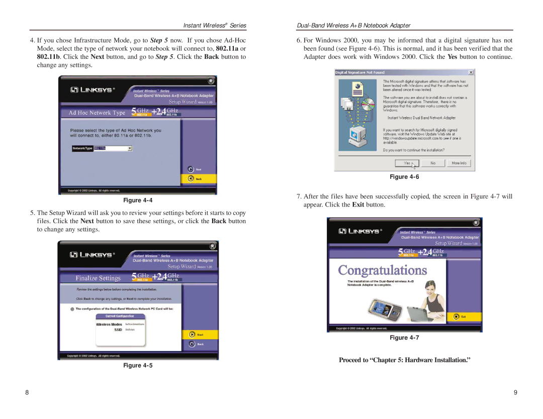 Linksys WPC51AB manual Proceed to Hardware Installation 