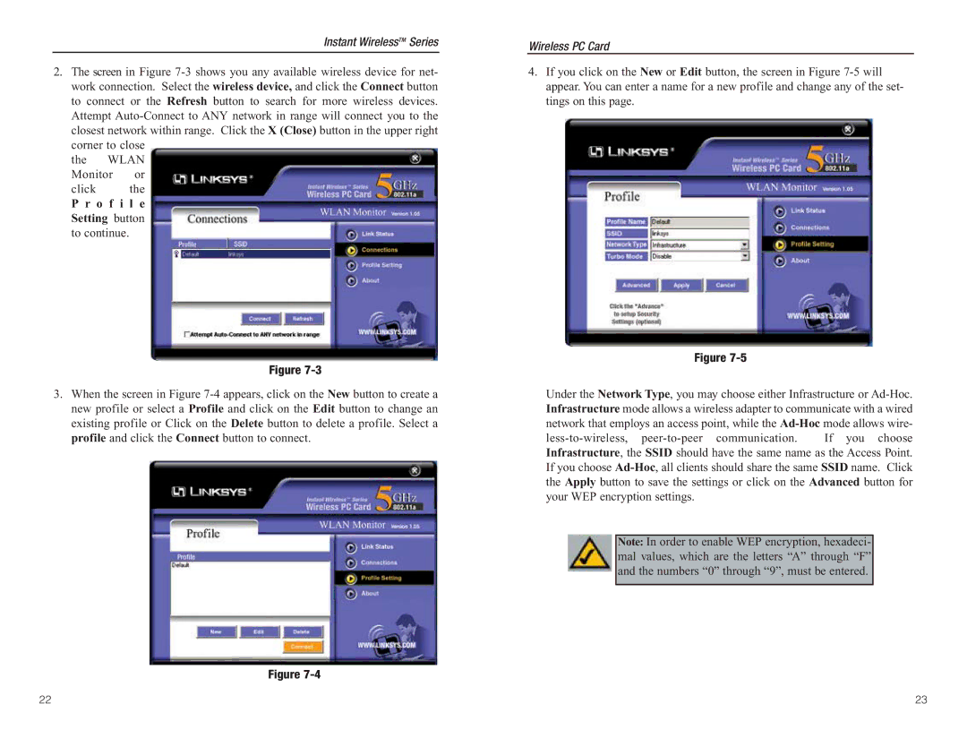 Linksys WPC54A manual O f i l e Setting button to continue 